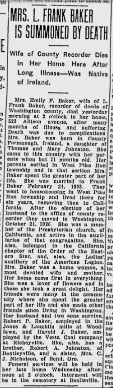 Emily J. Baker obit